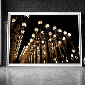 City Lights, Abstract urban decor, Los Angeles, LACMA, night photography, urban lights, city lights wall art, urban wall art, fine art