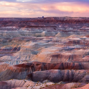 Painted Desert, Arizona, Large Fine Art Landscape Photography Print, Southwest decor, pink sunset, desert photo print or canvas wrap image 1