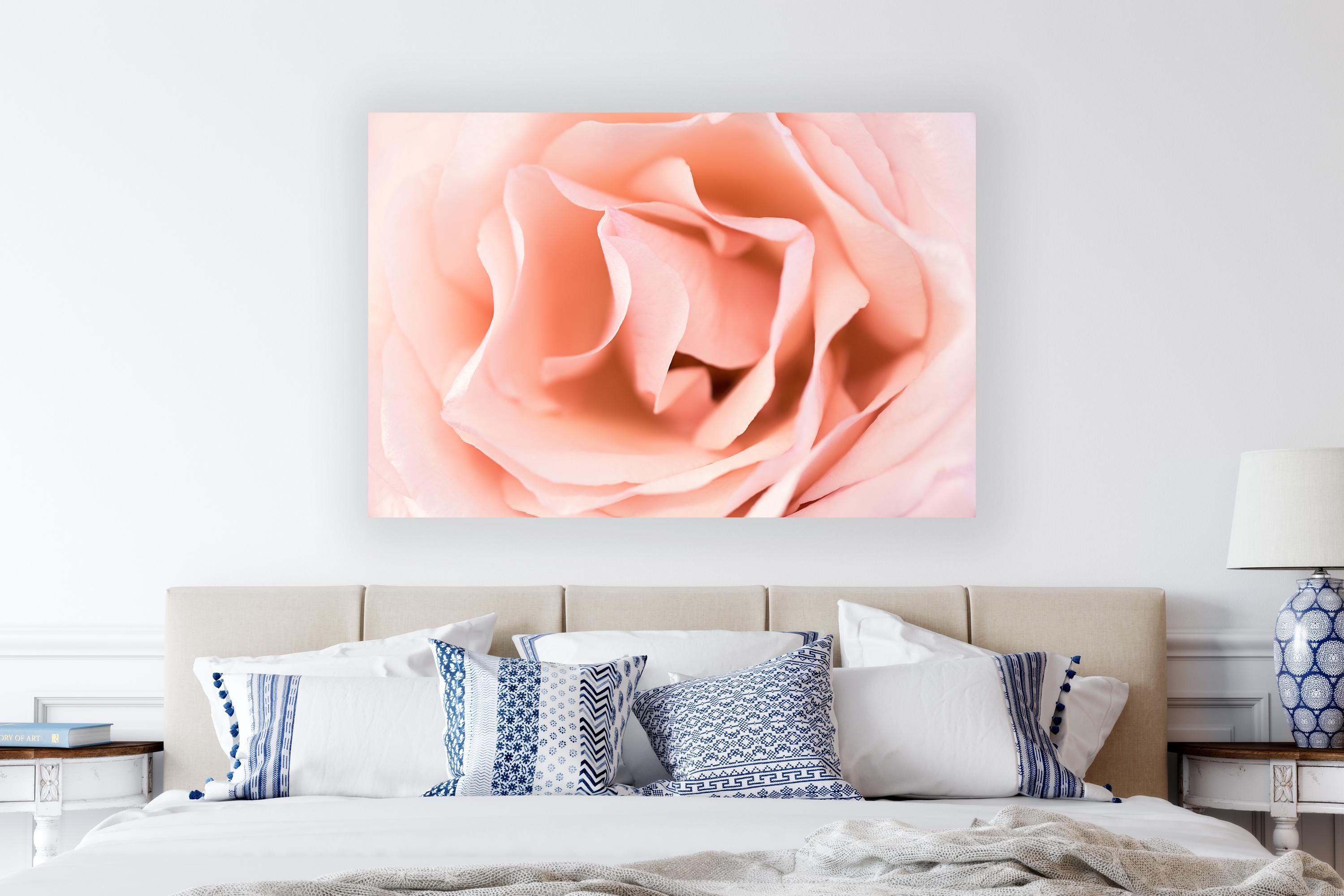 Pink Rose Photo, Large Flower Print, Boho Floral Wall Art - Etsy