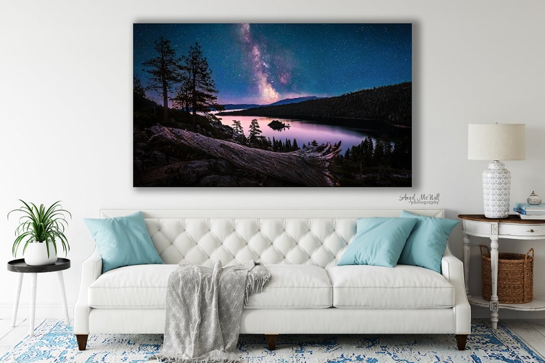 Milky Way photography, Star photo, Emerald Bay Lake Tahoe print, Lake Tahoe photography, starry sky, fine art landscape photography print image 4
