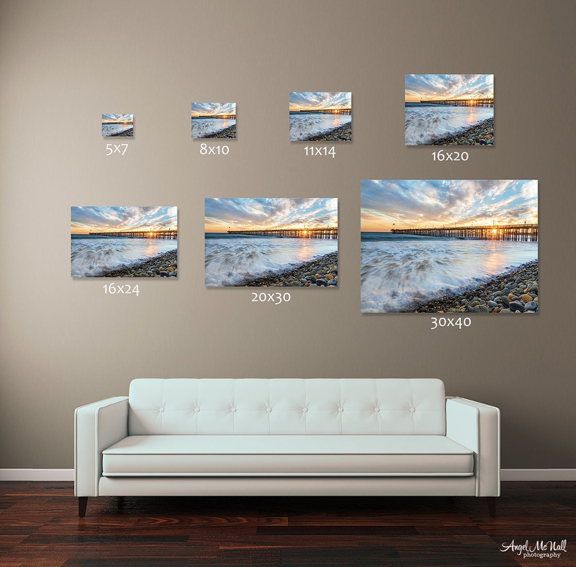 Sunset Wall Art Ventura Pier California Coast Large Print Etsy