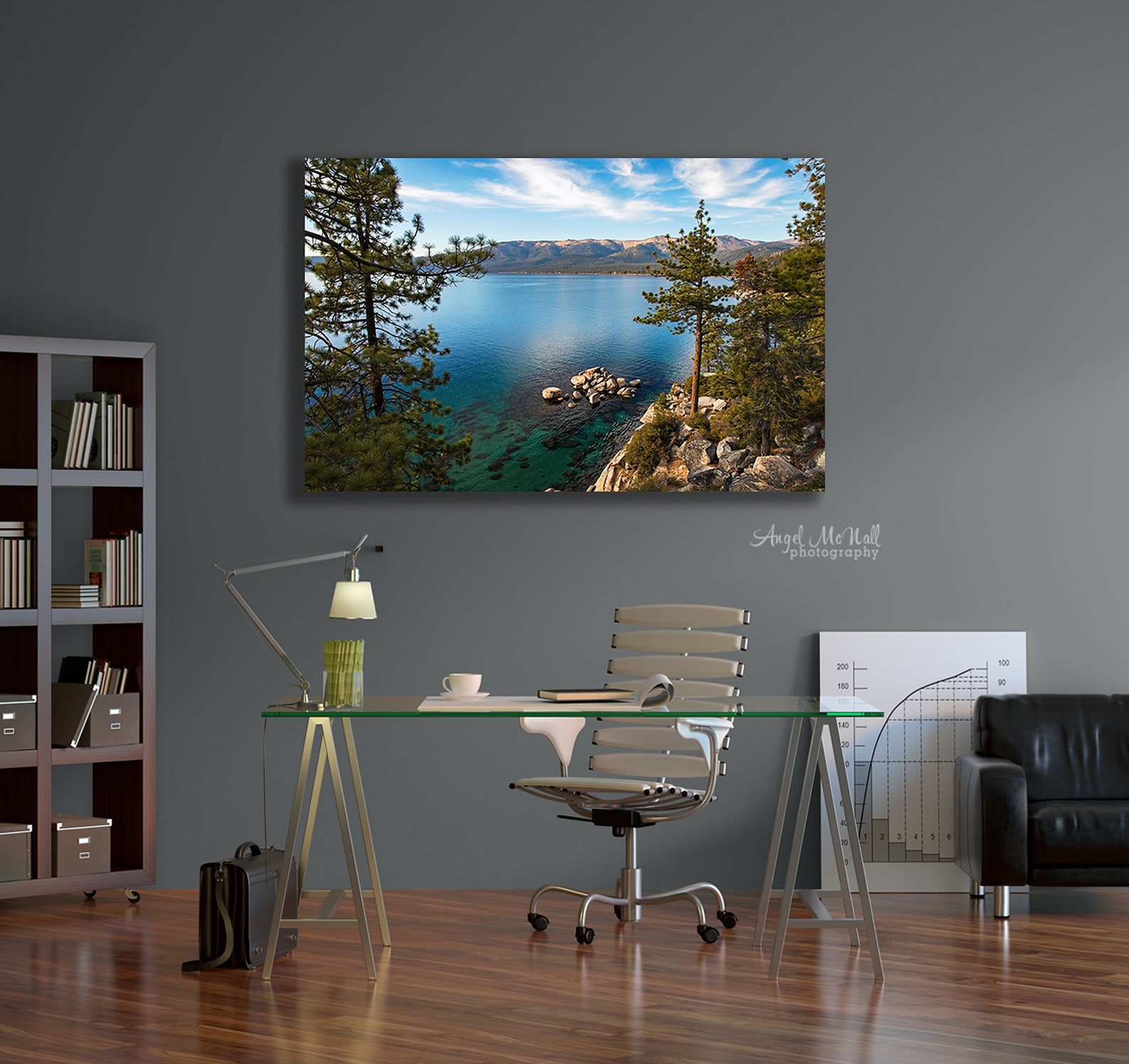 Lake Tahoe Landscape Photography Print, Large Lake Tahoe Wall Art, Lake