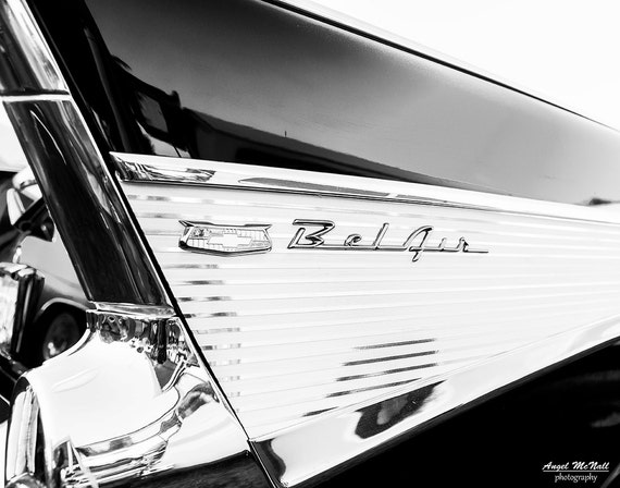 Black White Car Photography Vintage Auto Chevy Bel Air Car Show Classic Car Hipster Wall Art Vintage Car Decor Fine Art Photography