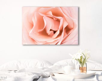 Pink flower print, rose photography, floral wall art, close up flower print, flower canvas, pink rose wall art, beautiful flower art