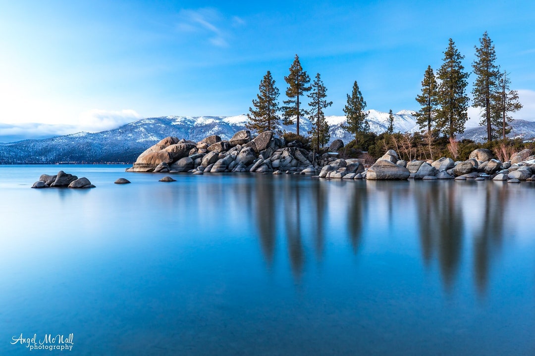 Lake Tahoe Print, Lake Tahoe Canvas, Tahoe Metal Print, Blue Landscape ...