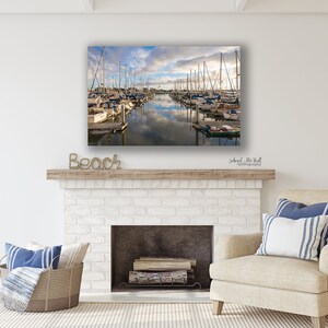 Stampa Boat Harbor, foto Ventura California, arte della parete in barca, arte della parete del porto, arte della parete nautica, stampa fotografica di barche d'arte tela metallica immagine 5