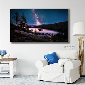 Milky Way photography, Star photo, Emerald Bay Lake Tahoe print, Lake Tahoe photography, starry sky, fine art landscape photography print image 7