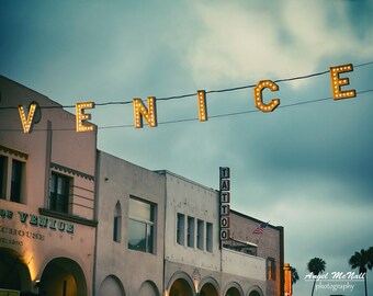 Venice Beach sign print, Venice Beach Wall Art, California wall art, Los Angeles photography, mint green art,  fine art photography print