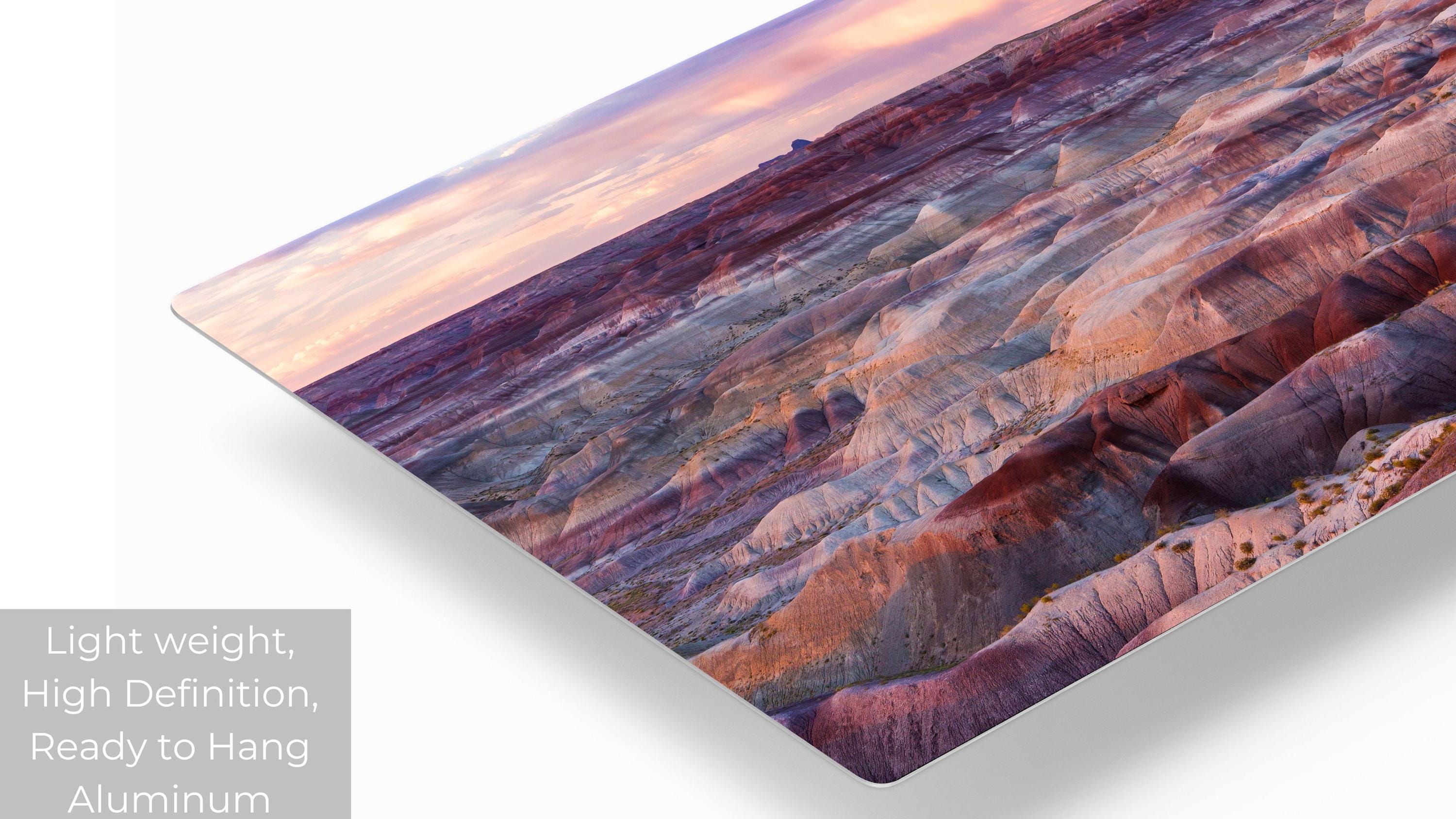 ネイティブアメリカン サンドアート 額装 約30✖️30 Painted Desert Arizona Badlands Print: Pink Sunset Landscape