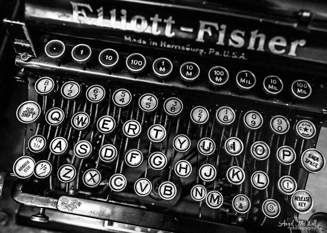 Vintage Typewriter Art, Vintage Typewriter Print, Writer's Gift, Black