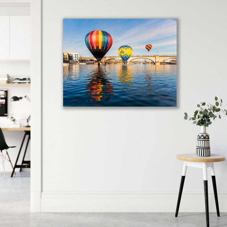 Hot Air Balloon photo, Lake Havasu photo, Balloon Festival, Hot Air Balloon wall art, London Bridge, Arizona , fine art photography print image 4