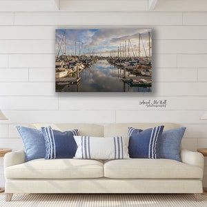 Boat Harbor print, Ventura California photo, Boat wall art, Harbor wall art, nautical wall art, fine art boat photography print metal canvas image 3