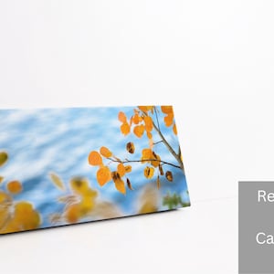 Aspen Leaves Wall Art, Soft Blue and Gold Nature Print, Statement Decor image 5