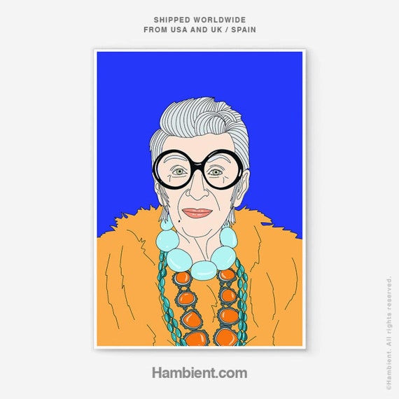 Print Iris Poster Art Feminist Fashion Interior Designer Illustration Feminism Icon Portrait Female Girl Gift Real Gold Foil