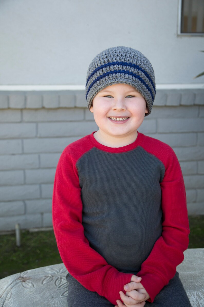 Crochet Beanies/little Boy Beanies/newborn Hats/grey and Navy Etsy