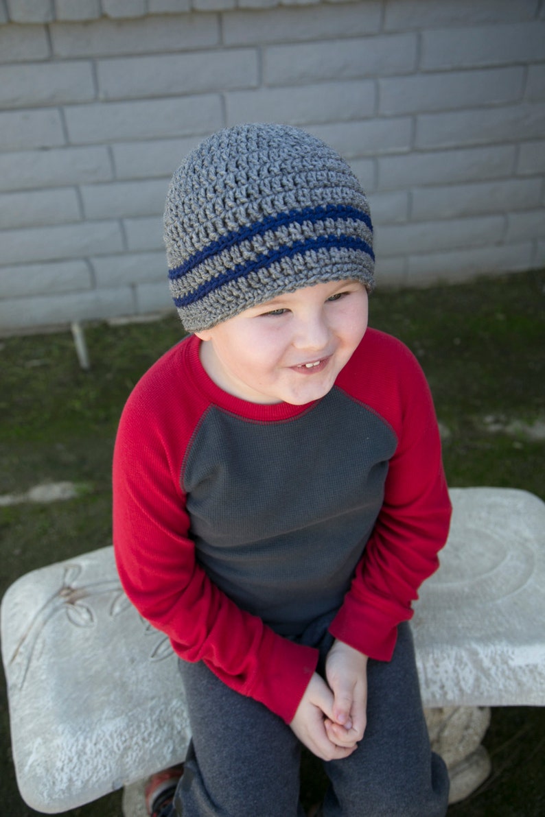 Crochet Beanies/little Boy Beanies/newborn Hats/grey and Navy Etsy
