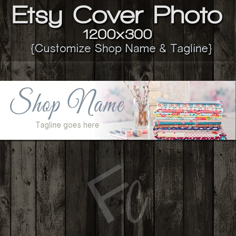 Etsy Shop Cover Photo 1200x300 Premade Sewing Room Design Etsy