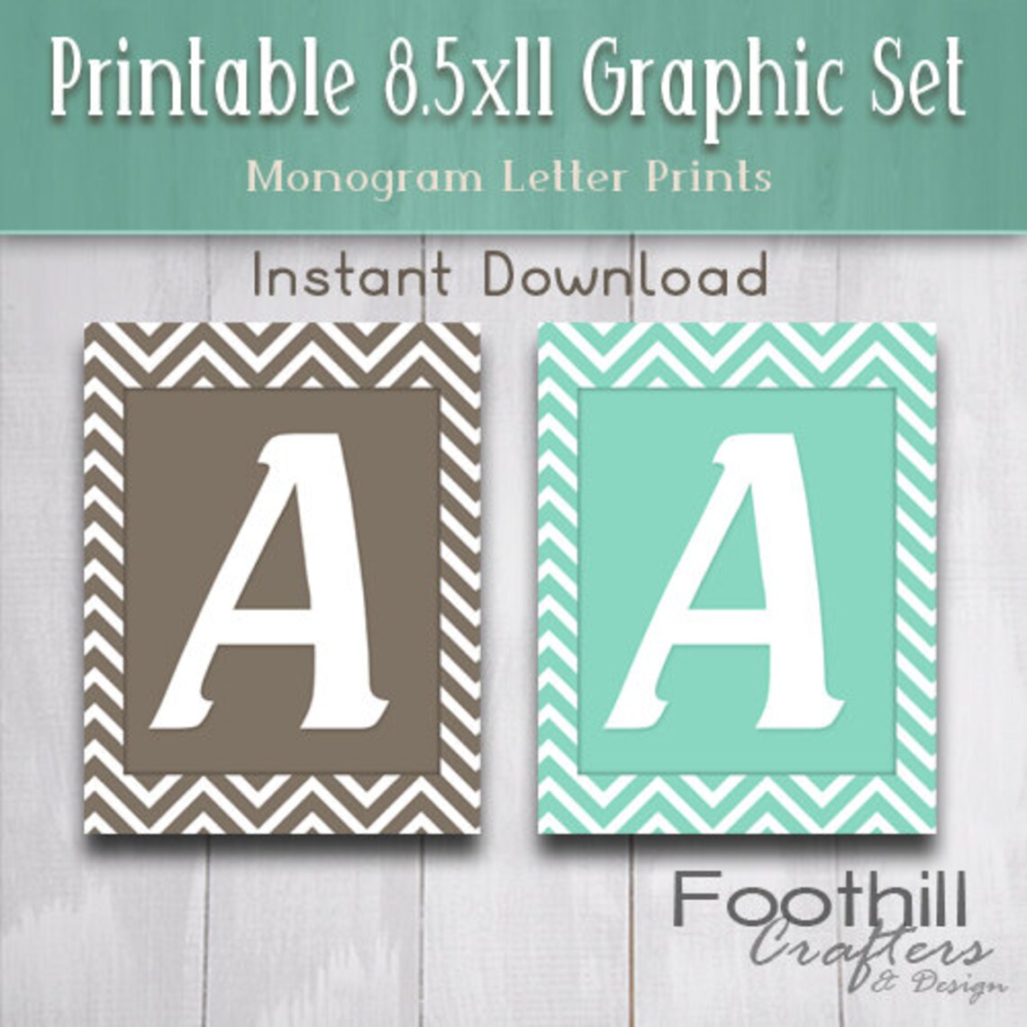 INSTANT DOWNLOAD Monogram Letter a Prints With - Etsy