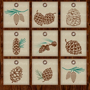 Pinecone Christmas Tags Printable