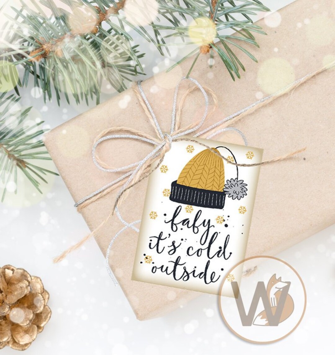 Instant Download, 9 Christmas Gift Tags, Baby It's Cold Outside, 2.5x3 ...