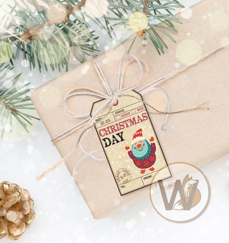 Instant Download 6 Christmas Gift Tags Santa Good or Bad - Etsy