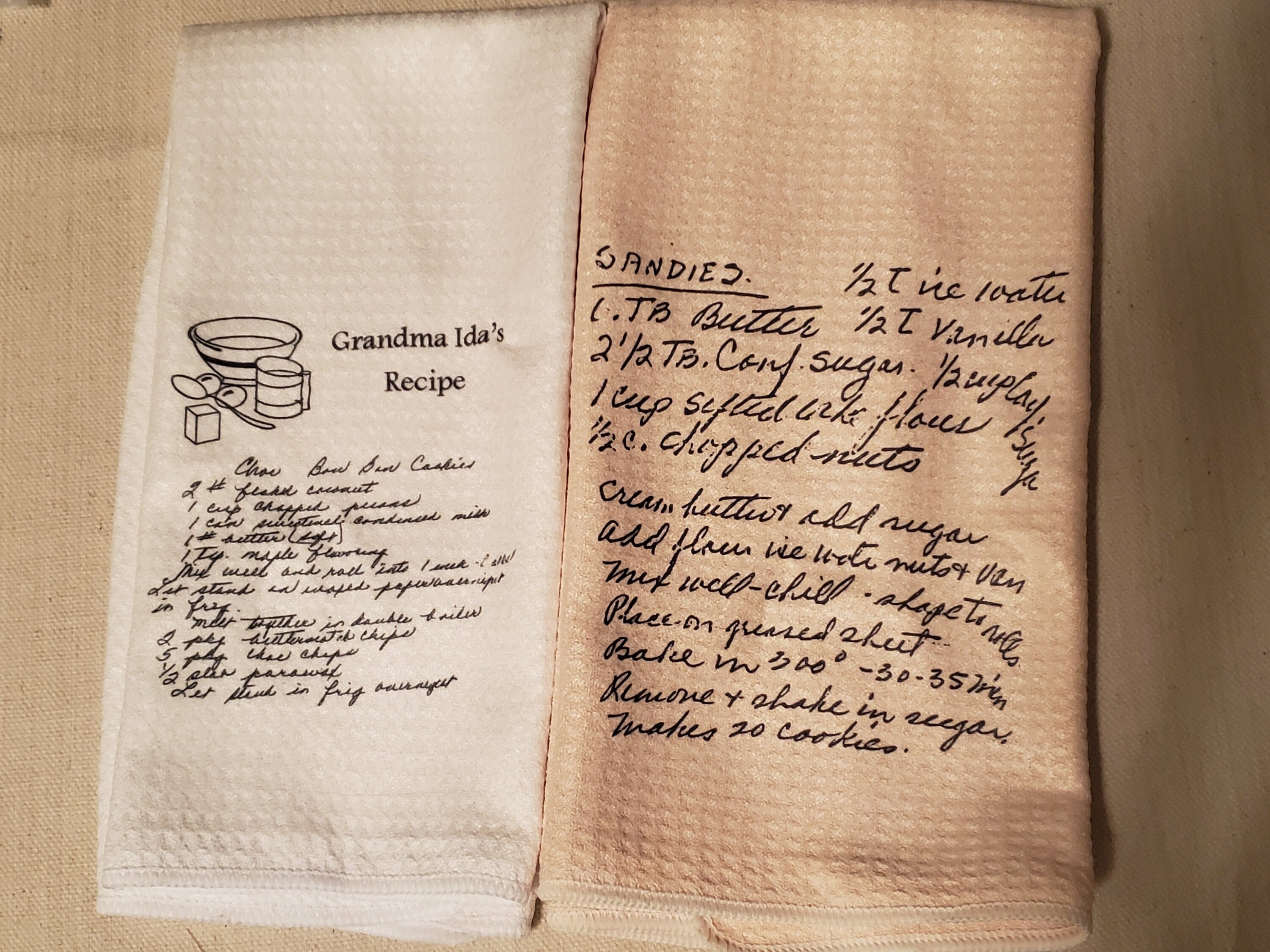 Handwritten Recipe Towel Memorial Hand Towel Personalized Etsy