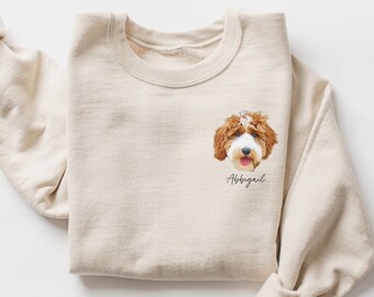 Custom Pet Sweatshirt Pet Photo Name, Personalized Dog Shirt Custom Dog Shirt T Shirts for Dog Lover Custom Cat Shirt Sweater Crewneck