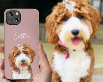 Custom Pet Phone Case Custom Dog Portrait Phone Case Using Pet Photo Custom Cat Drawing Phone Case Personalized Phone Case Cat iPhone Case