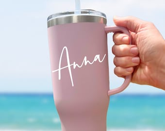 Personalized 40oz Tumbler with Handle & Straw Water Bottle Tumbler | Custom Large Cup Travel Mug | Bridal Party Tumblers 40oz Mug Gift MAARS