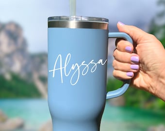 Large 40oz Tumbler with Handle | Large Cup Personalized Tumbler with Straw | Tumbler for Beach | 40oz Mug | Stainless Steel Gift MAARS