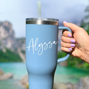Large 40oz Tumbler with Handle | Large Cup Personalized Tumbler with Straw | Tumbler for Beach | 40oz Mug | Stainless Steel Gift MAARS