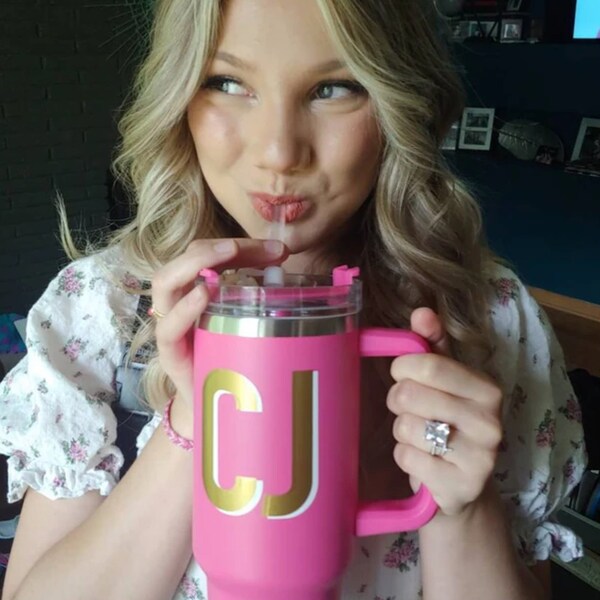 Cream & Pink Floral 40oz Tumbler main image 0