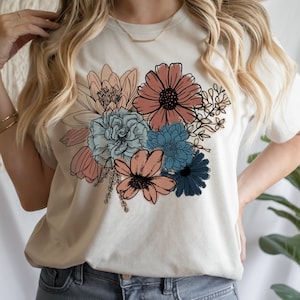 Women's Graphic Tees | Wildflower Shirt | Boho Floral Shirt | Inspirational Shirt | Bella Canvas Shirt | Flower Tshirt Plant Lover