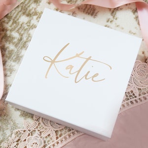 Custom Gift Box, Personalized Bridesmaid Gift Box with Name, Maid of Honor Proposal, Wedding gift, Will You Be My Bridesmaid, Empty Box