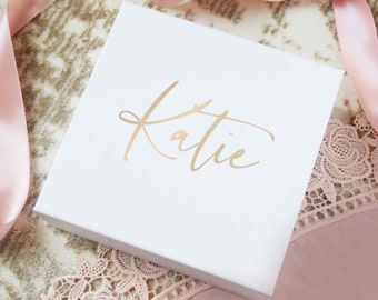 Custom Gift Box, Personalized Bridesmaid Gift Box with Name, Maid of Honor Proposal, Wedding gift, Will You Be My Bridesmaid, Empty Box
