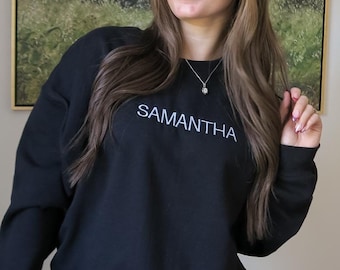 Custom Name Sweatshirt, Embroidered Mom Tok Sweatsuit Personalized Sweatshirt Trendy Crewnecks for Women, Mom Gifts
