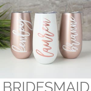 Champagne Flutes, Bridesmaid Tumbler, Custom Tumbler, Bridesmaid Gift Wine Tumbler, Personalized Tumbler, Bridesmaid Proposal image 5
