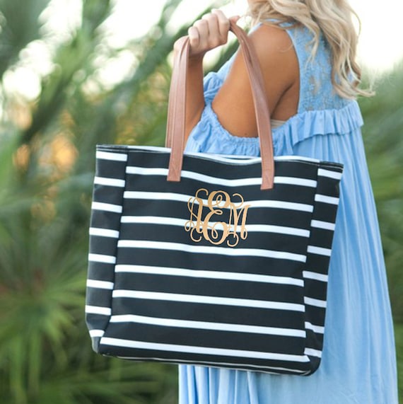 monogram tote purse