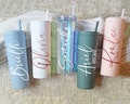Personalized Tumbler With Lid and Straw, Bridesmaids Gifts, Acrylic Custom Tumbler, Skinny Tumbler, Personalized Gift, Teacher Gift Cup
