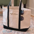 Custom Canvas Sailboat Tote Bag with Zipper, Custom Text Tote Bag, Bridesmaid Gift, Embroidered Tote, Bridal Party Bag, Bachelorette Gift product logo