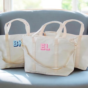 Personalized Gift for Her, Bridesmaid Proposal Gift Will you be my Bridesmaid Gift Embroidered Tote Bag, Nylon Name Classic Tote with Zipper