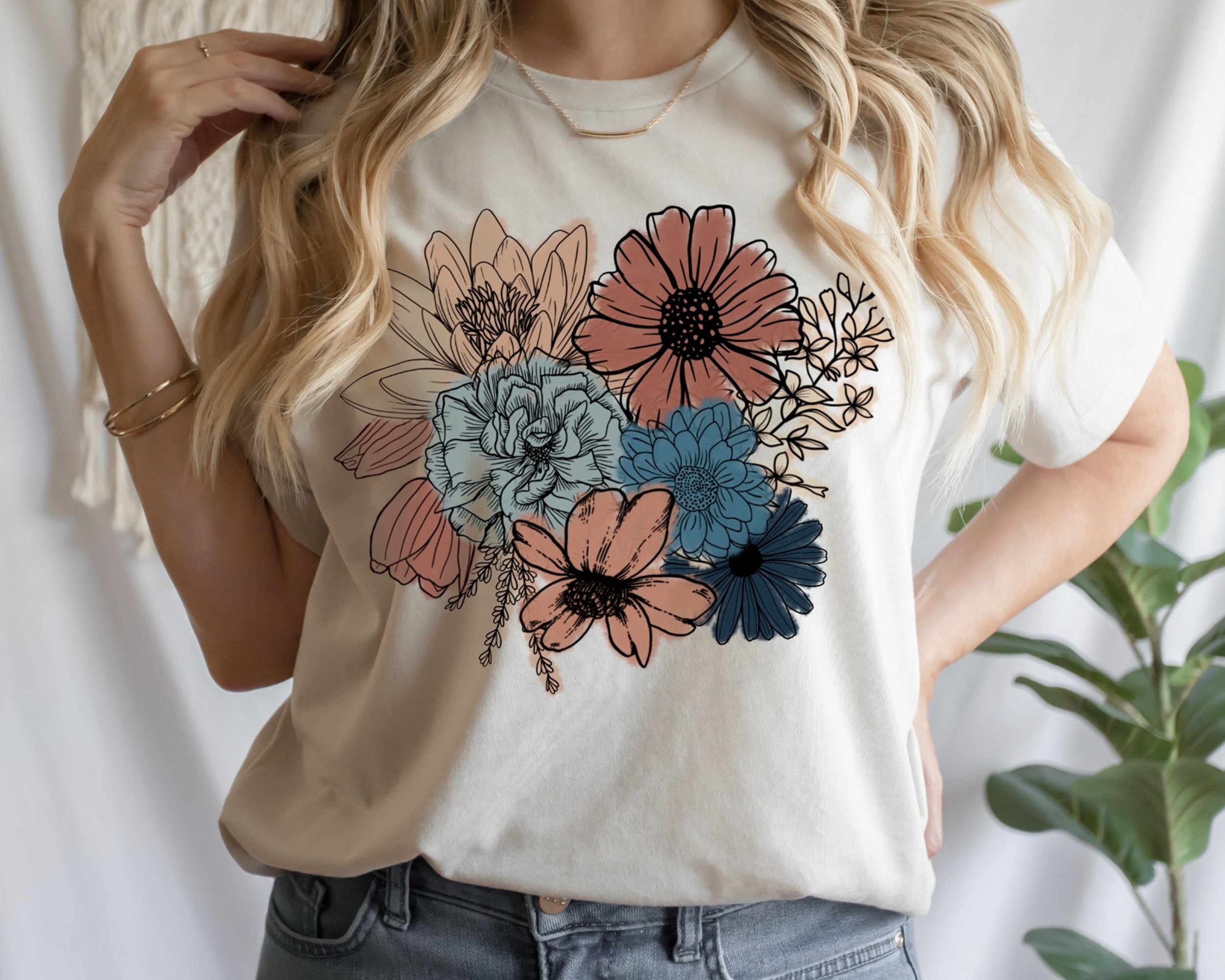 Women's Graphic Tees | Wildflower Shirt | Boho Floral Shirt