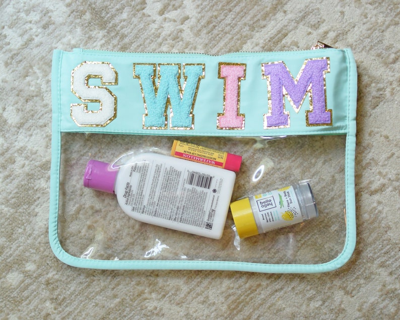 Clear Pouch With Patches Varsity Letter Patches Personalized Etsy