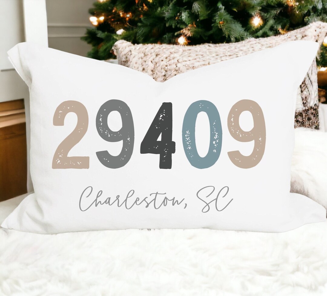 Zip Code Pillow Cover, Area Code Pillow, Housewarming Gift