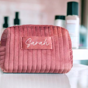Monogrammed Toiletry Bag Custom Makeup Bag Bridesmaid Gift, Personalized Cosmetic Bag with Name, Personalized Gift for Her, Wedding Gift