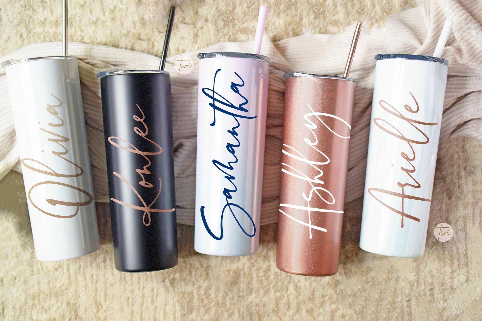 Personalized Tumbler, Personalized Gifts, Insulated Tumbler With Lid and StrawStainless Steel Skinny Tumbler Cup, Bridesmaid Gift Proposal