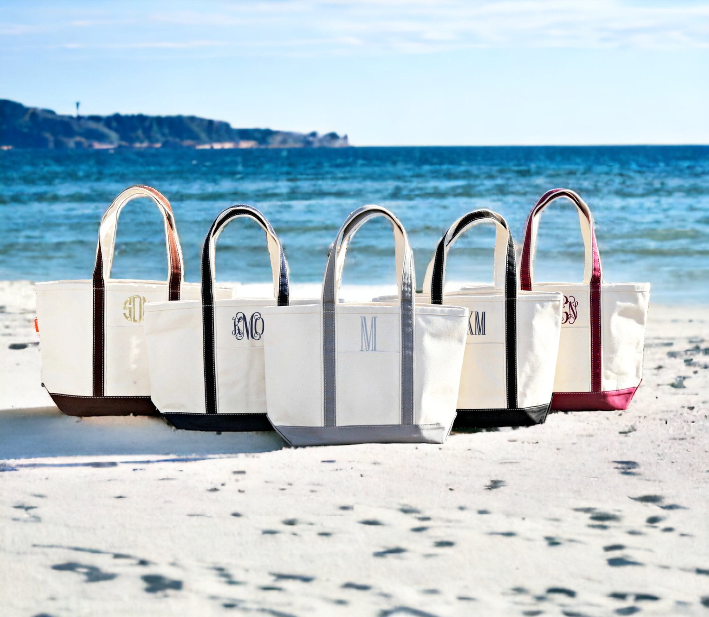 XL UTILITY TOTE FOR BEACH, VACATION, GROCERY WITH MONOGRAM!