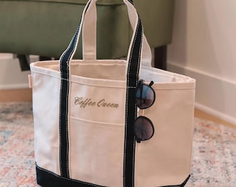 Personalized Tote Bag, Monogram Tote Bag, Canvas Tote, Bridesmaid Gift, Embroidered Classic Tote, Teacher Bag, Bachelorette Party Beach Bag