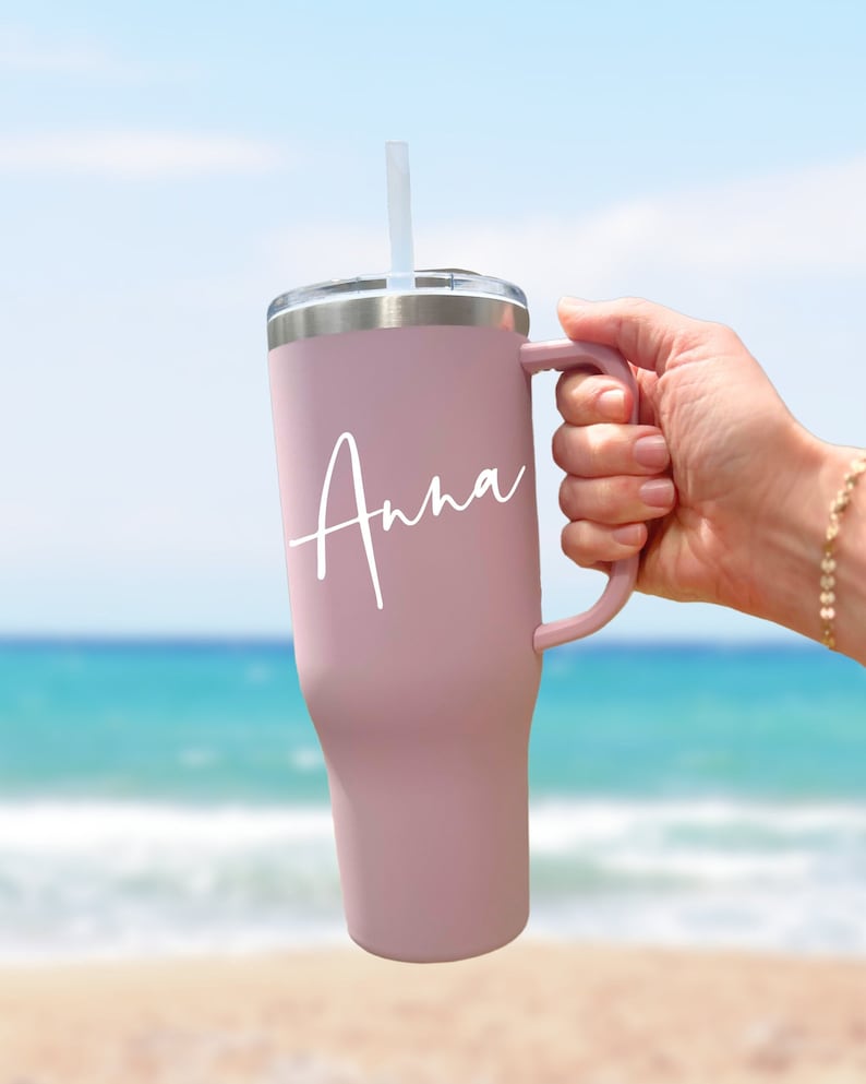 Personalized 40oz Tumbler with Handle & Straw Water Bottle Tumbler | Custom Large Cup Travel Mug | Bridal Party Tumblers 40oz Mug Gift MAARS bild 1
