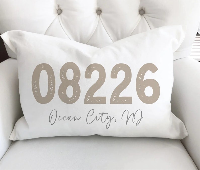 Zip Code Pillow Cover Area Code Pillow Housewarming Gift Etsy